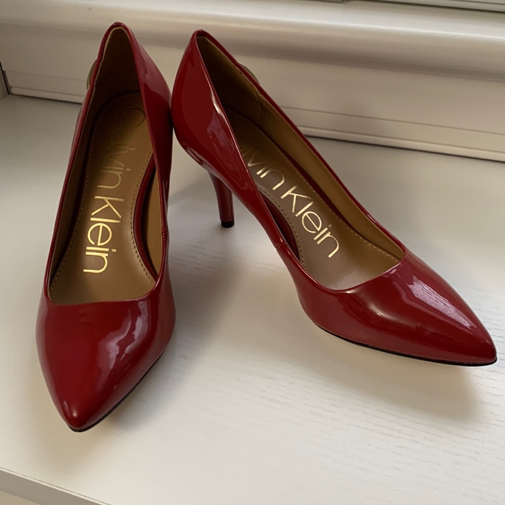 Red Patent Leather Calvin Klein Pumps